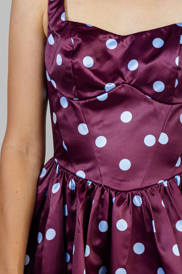 VESTIDO MIDI SATINADO DOTS