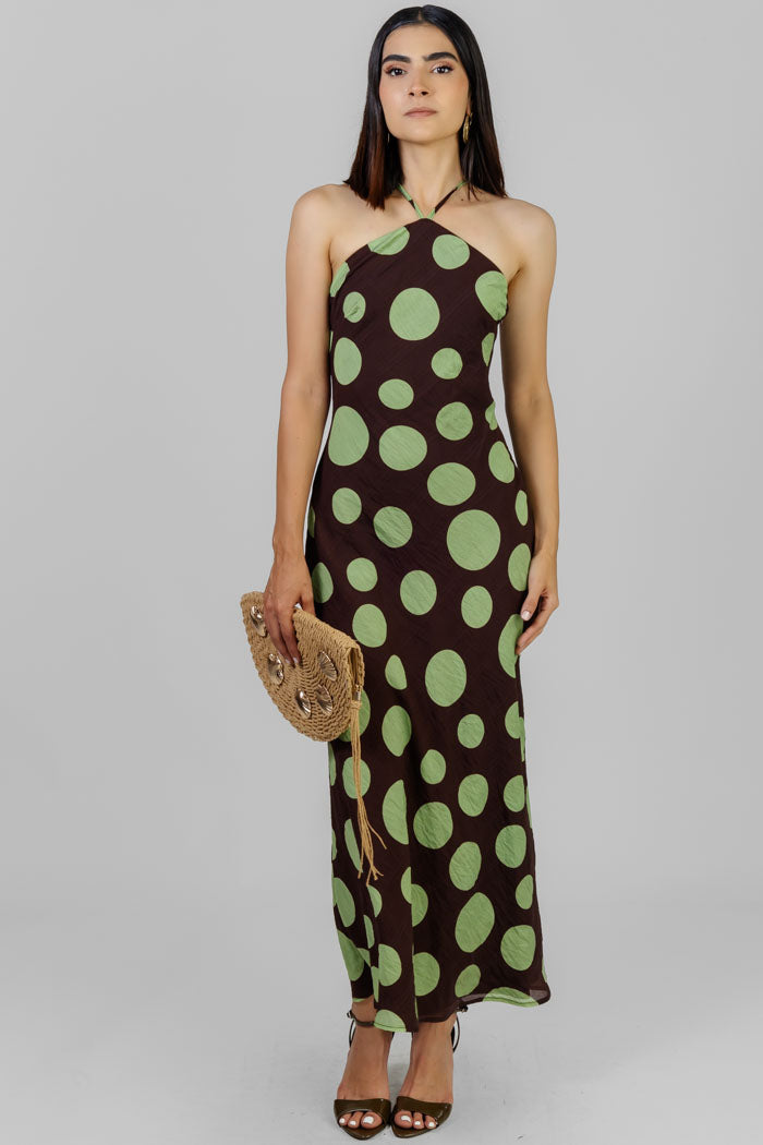 MAXI VESTIDO CON LUNARES