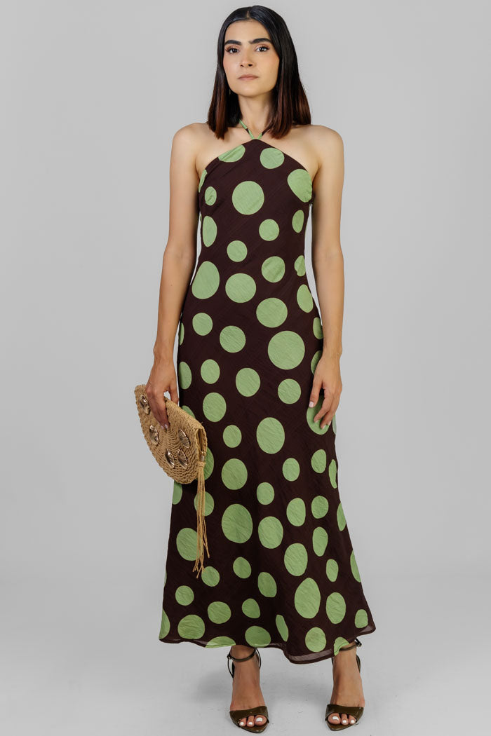 MAXI VESTIDO CON LUNARES