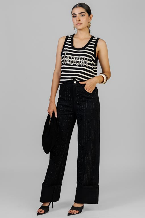 BLUSA RAYA LOGO CRISTALES