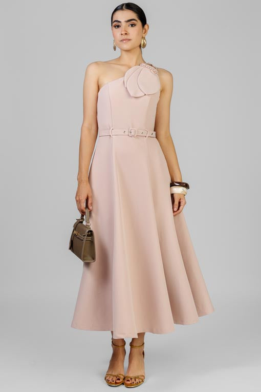 VESTIDO ASIMETRICO PETALOS