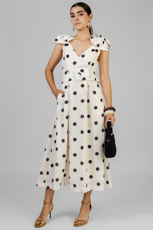 VESTIDO POLKA MOÑOS