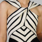 VESTIDO ESCOTE NUDO RAYAS