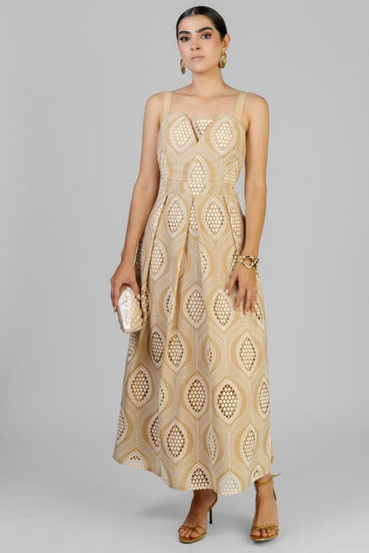 VESTIDO ROMBOS BORDADOS