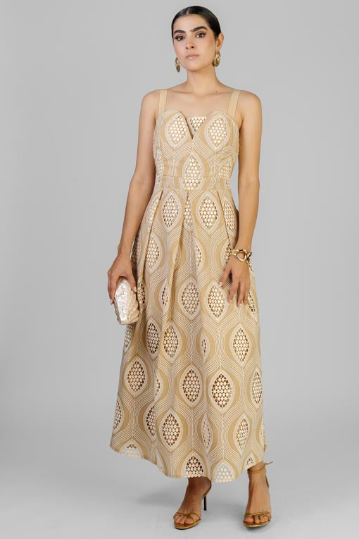 VESTIDO ROMBOS BORDADOS