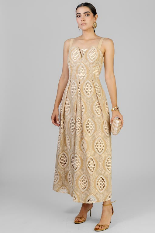 VESTIDO ROMBOS BORDADOS
