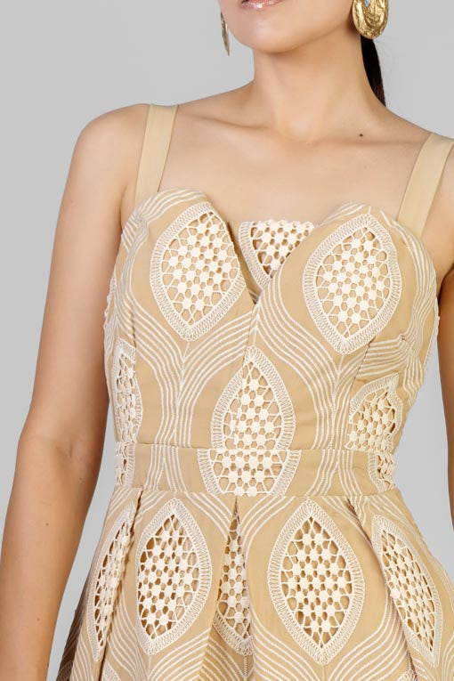 VESTIDO ROMBOS BORDADOS