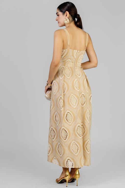 VESTIDO ROMBOS BORDADOS