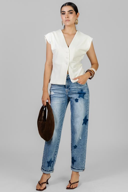 PANTALON DENIM ESTRELLAS