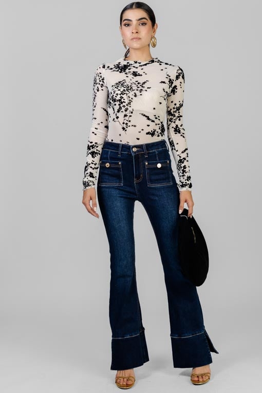 BLUSA MESH FLORES