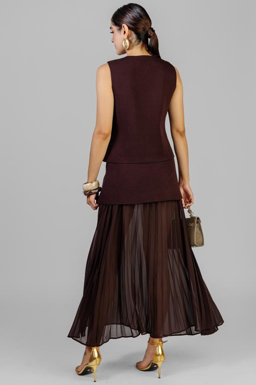 CONJUNTO TEJIDO FALDA PLISADA