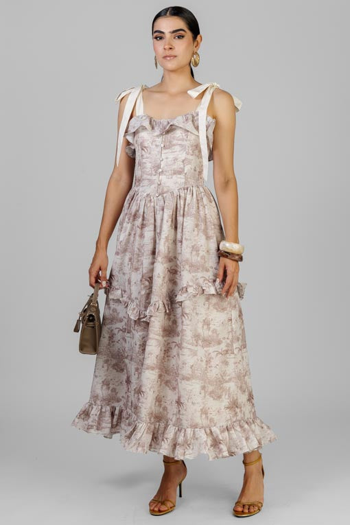 VESTIDO JARDIN CAFE