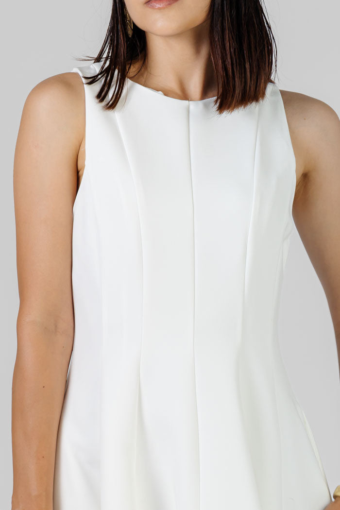 VESTIDO BLANCO MIDI ESTRUCTURADO