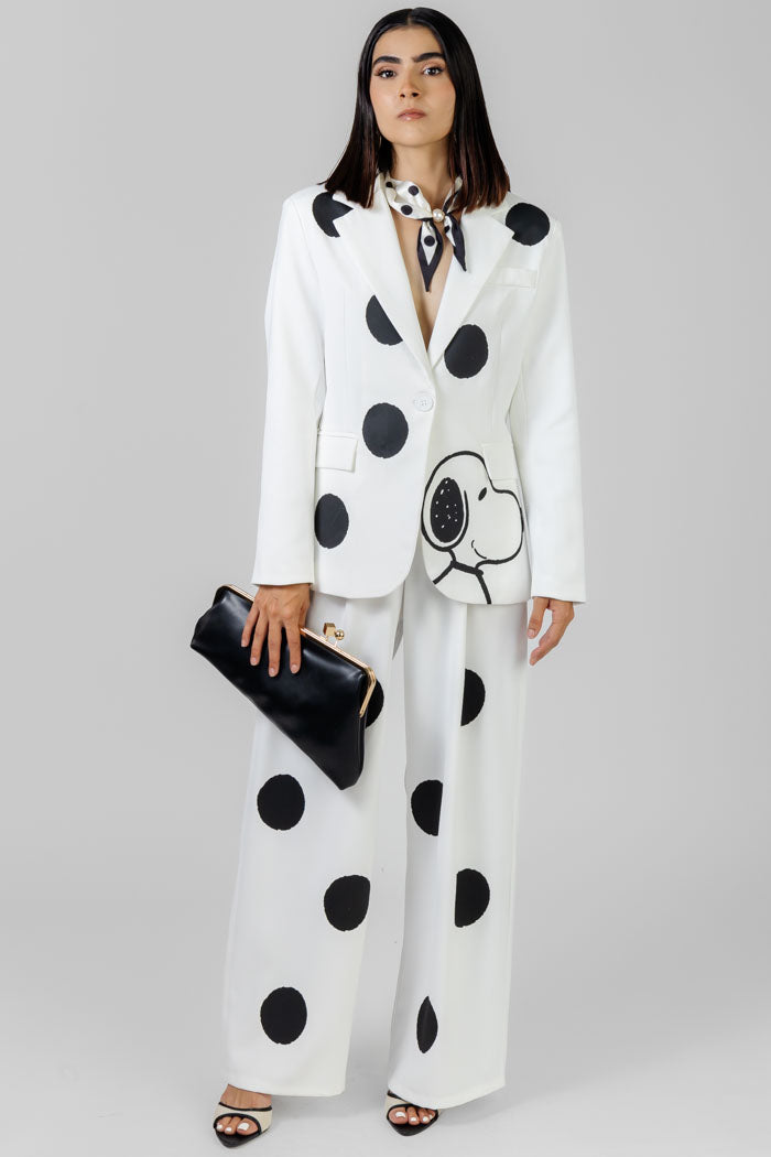CONJUNTO BLANCO CON LUNARES
