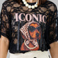 BLUSA ENCAJE ICONIC NEGRA