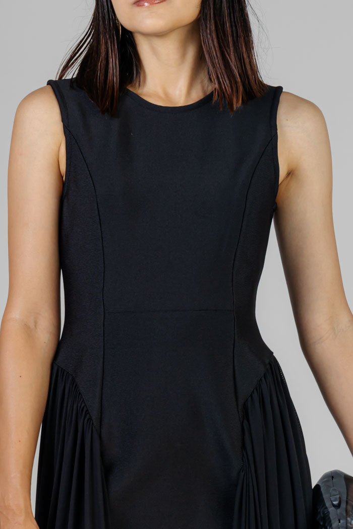 VESTIDO MIDI NEGRO ELEGANTE