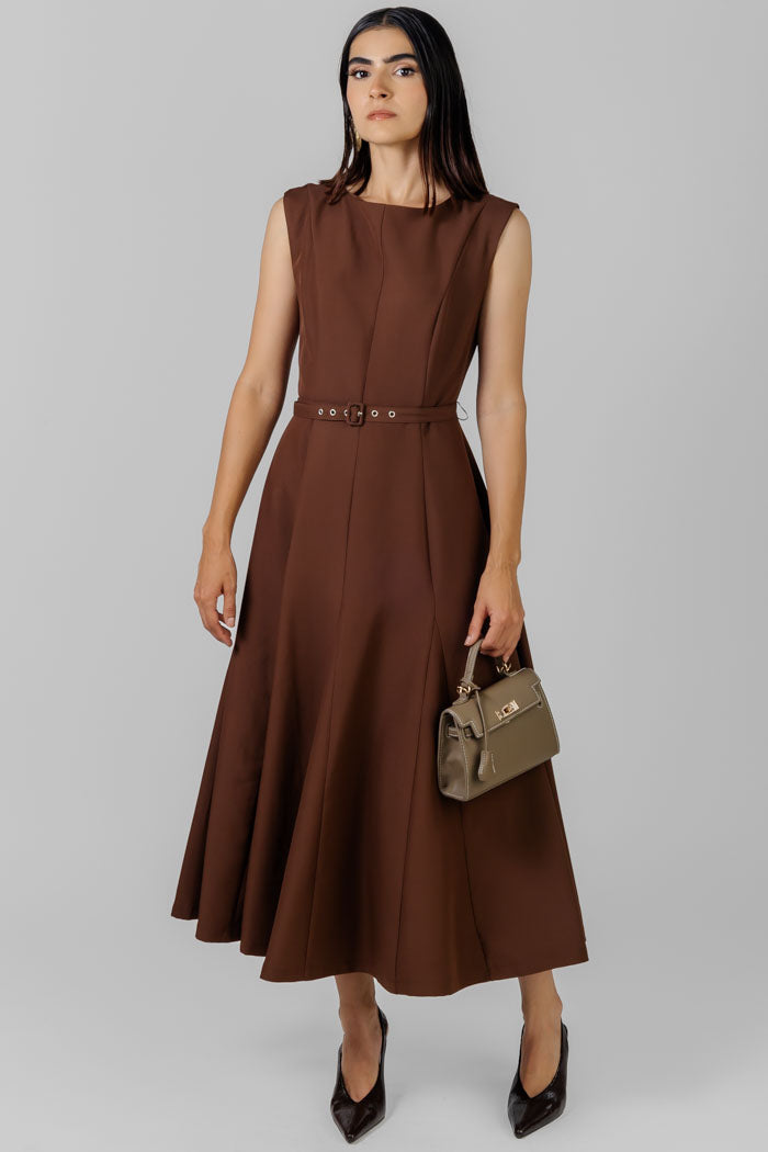 VESTIDO MIDI CINTURÓN