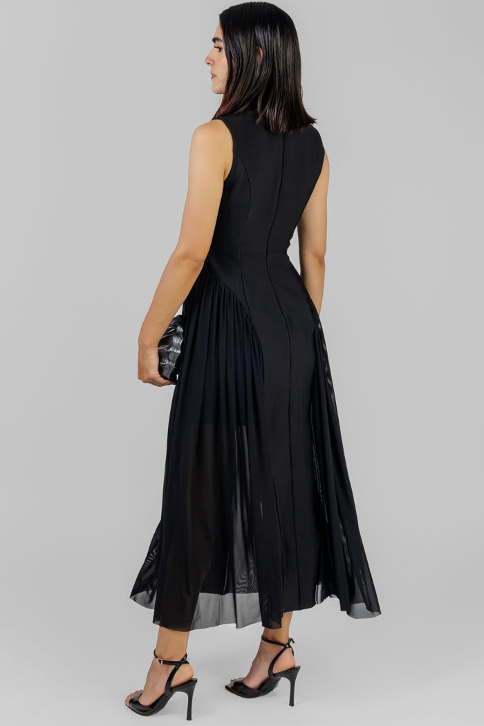 VESTIDO MIDI NEGRO ELEGANTE