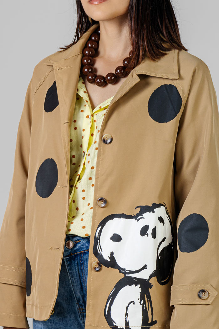 CHAQUETA BEIGE ESTAMPADA CARTOON