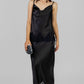 CONJUNTO SATINADO NEGRO CON ENCAJE