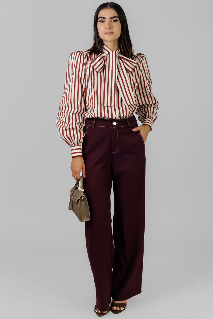 BLUSA ESTAMPADA CON LAZO