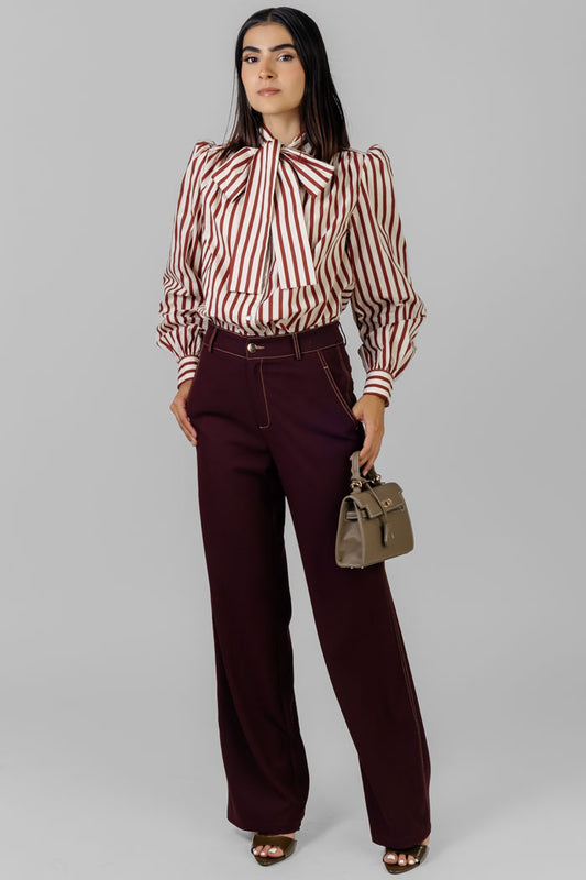 BLUSA ESTAMPADA CON LAZO