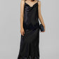 CONJUNTO SATINADO NEGRO CON ENCAJE