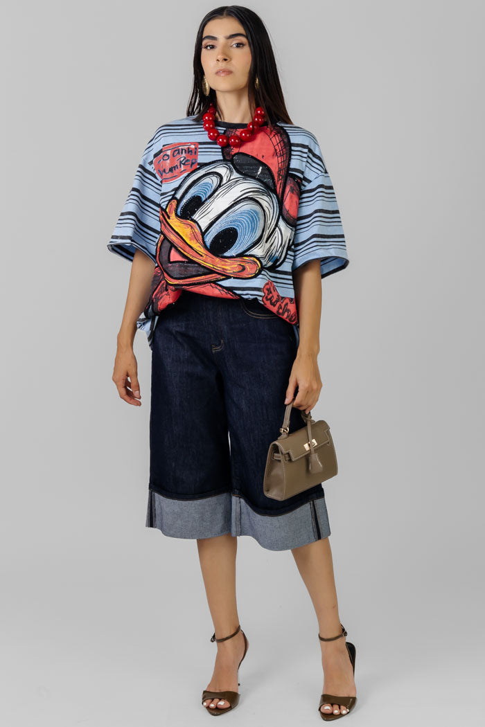 BLUSA ESTAMPADA OVERSIZE RAYAS