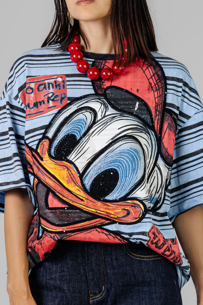 BLUSA ESTAMPADA OVERSIZE RAYAS