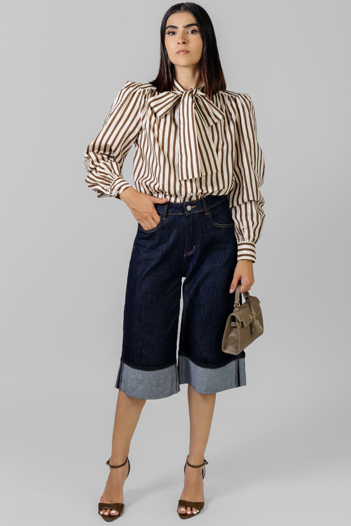BLUSA ESTAMPADA CON LAZO