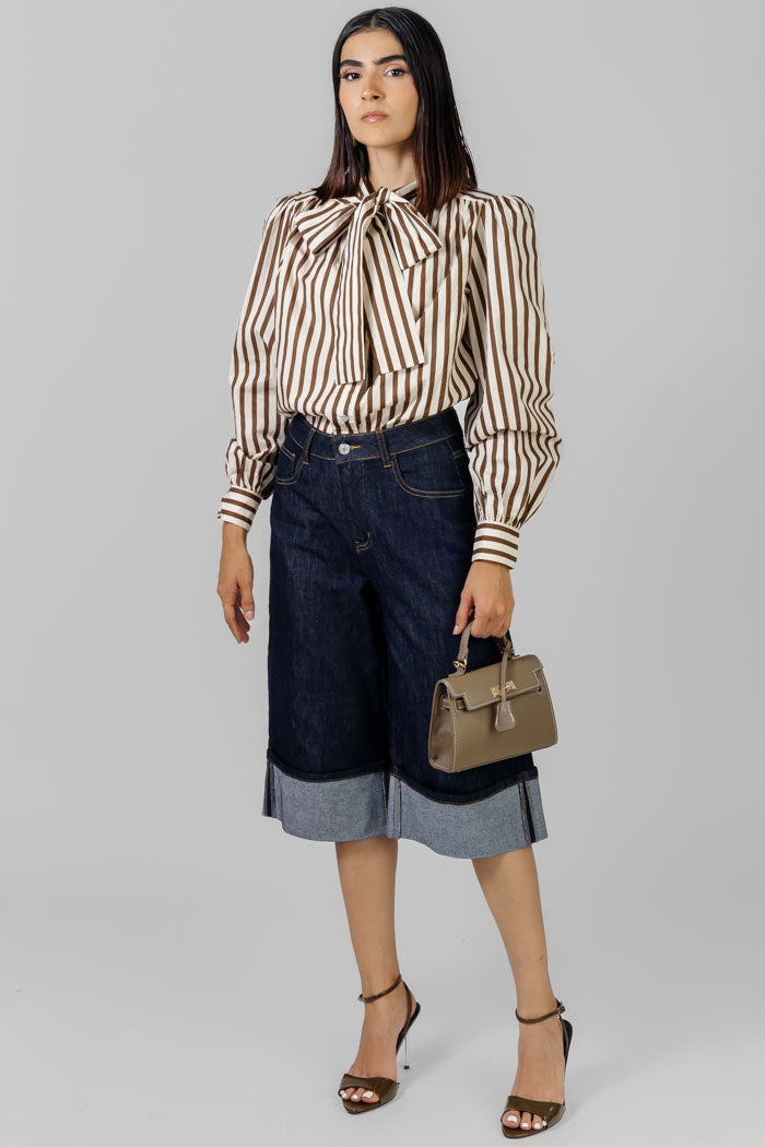 BLUSA ESTAMPADA CON LAZO