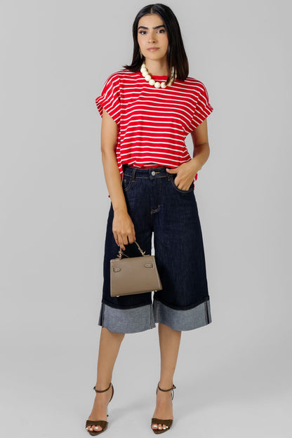 BLUSA RAYADA CUELLO REDONDO