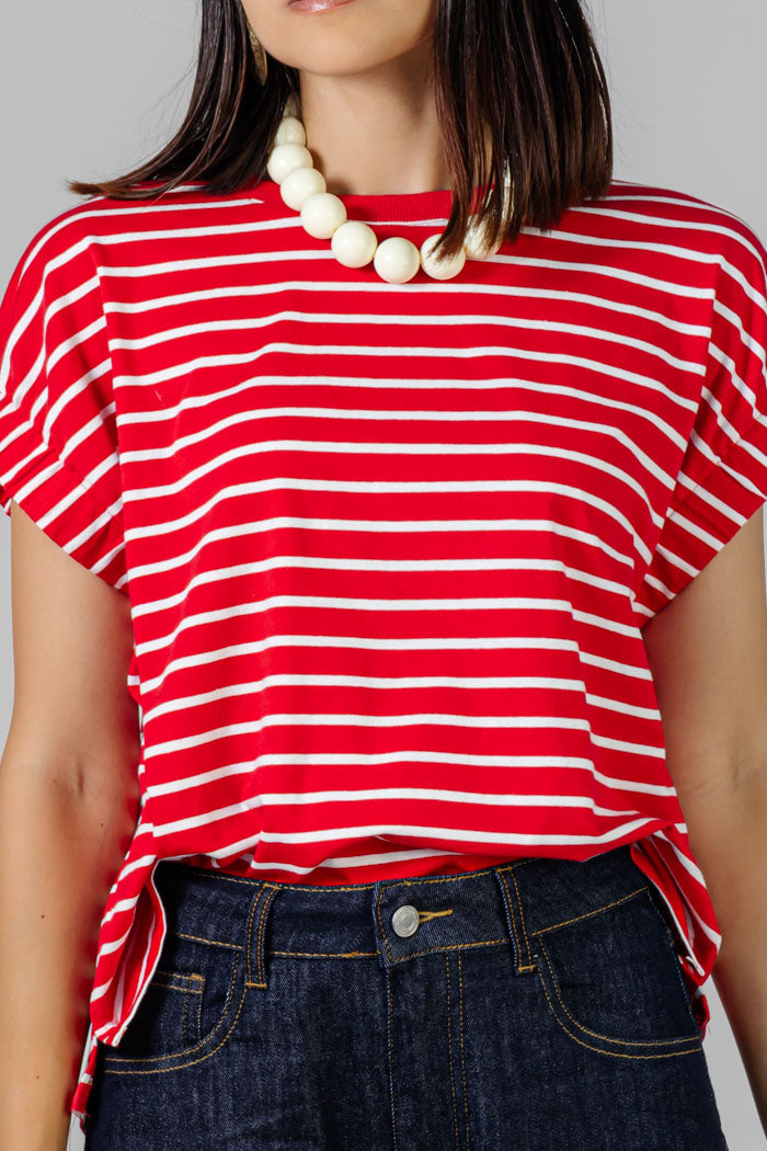 BLUSA RAYADA CUELLO REDONDO