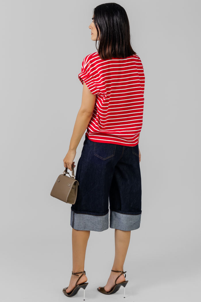 BLUSA RAYADA CUELLO REDONDO