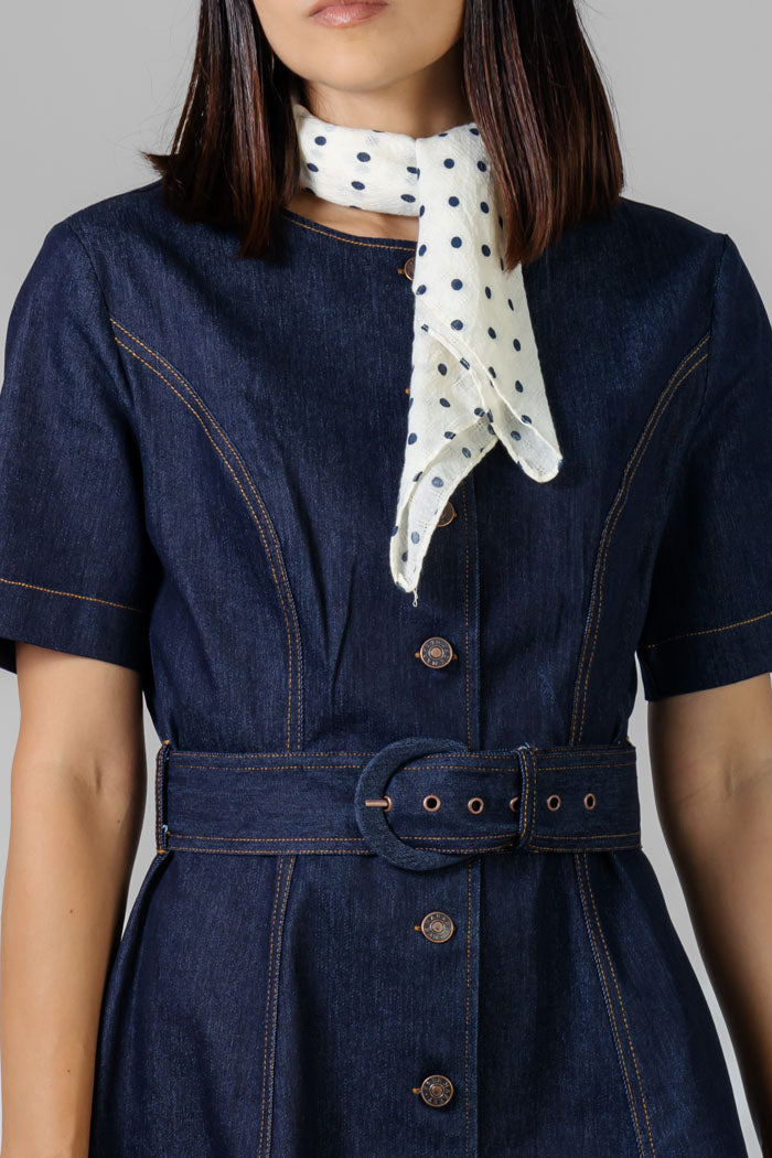 VESTIDO MIDI DE DENIM