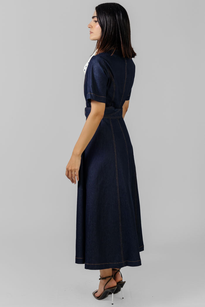 VESTIDO MIDI DE DENIM