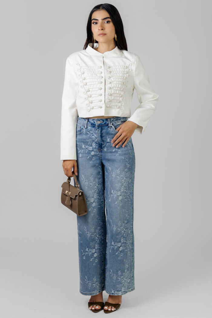 CHAQUETA BLANCA ESTILO MILITAR