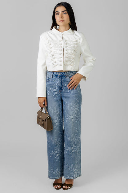 CHAQUETA BLANCA ESTILO MILITAR