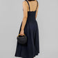 VESTIDO MIDI  AZUL MARINO