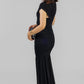 VESTIDO MIDI DRAPEADO NEGRO