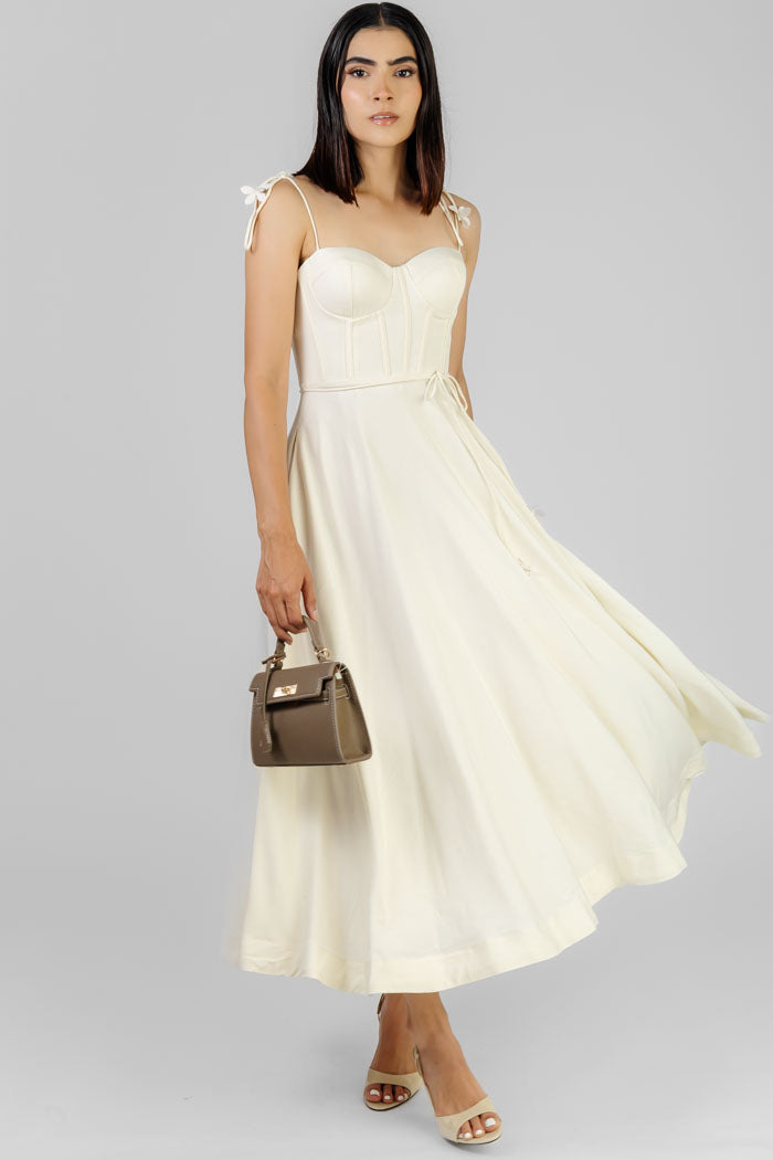 VESTIDO MIDI ESTILO CORSET