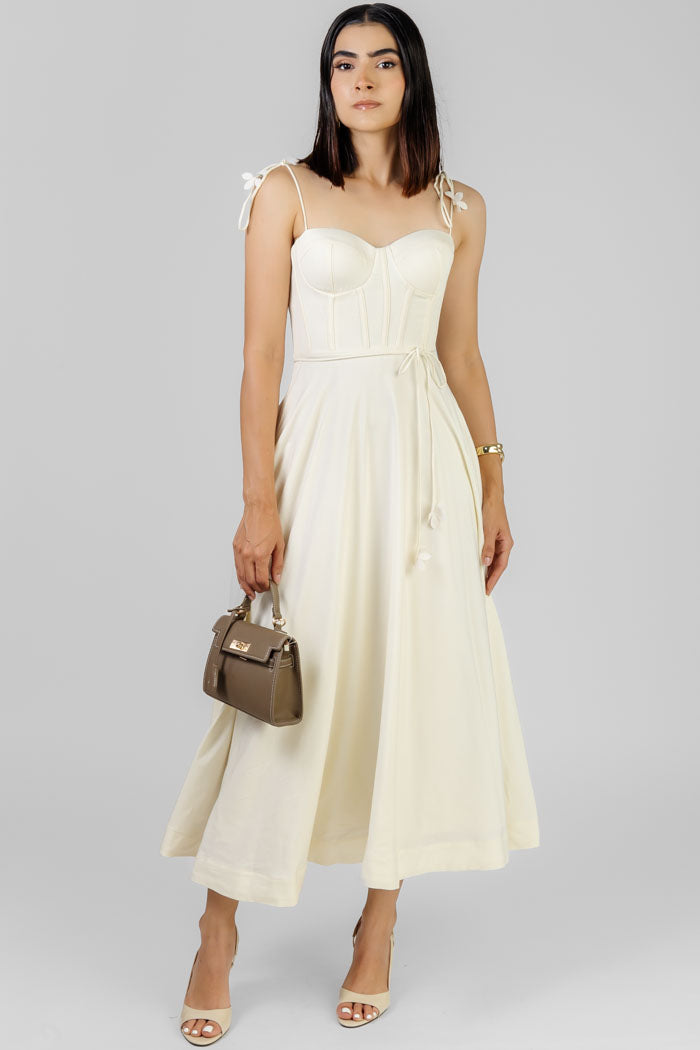 VESTIDO MIDI ESTILO CORSET
