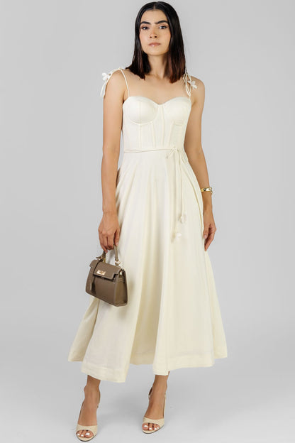 VESTIDO MIDI ESTILO CORSET