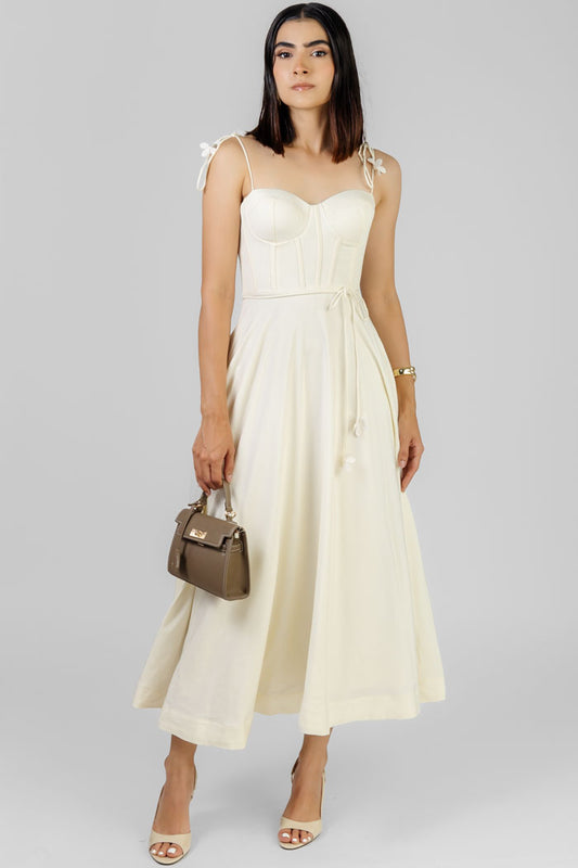 VESTIDO MIDI ESTILO CORSET