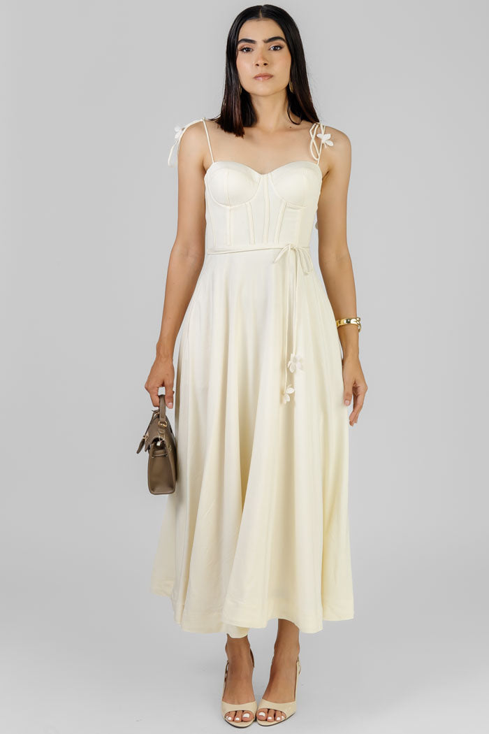 VESTIDO MIDI ESTILO CORSET