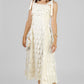 VESTIDO MIDI CON APLIQUES