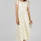 VESTIDO MIDI CON APLIQUES