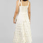 VESTIDO MIDI CON APLIQUES