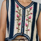 CHALECO FLORES TEJIDO