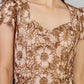 VESTIDO FLORES ENCAJE CAFE